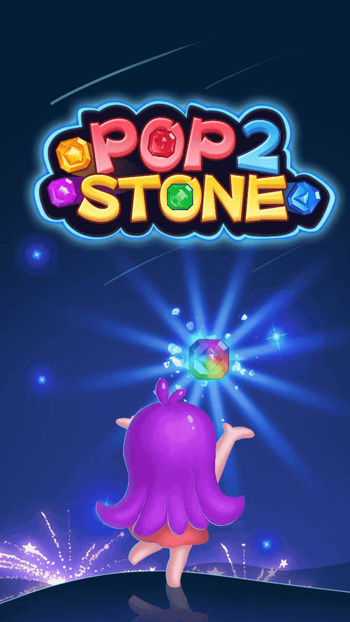 Pop Stone 2 - Free online match-3 puzzle game with colorful gem blocks